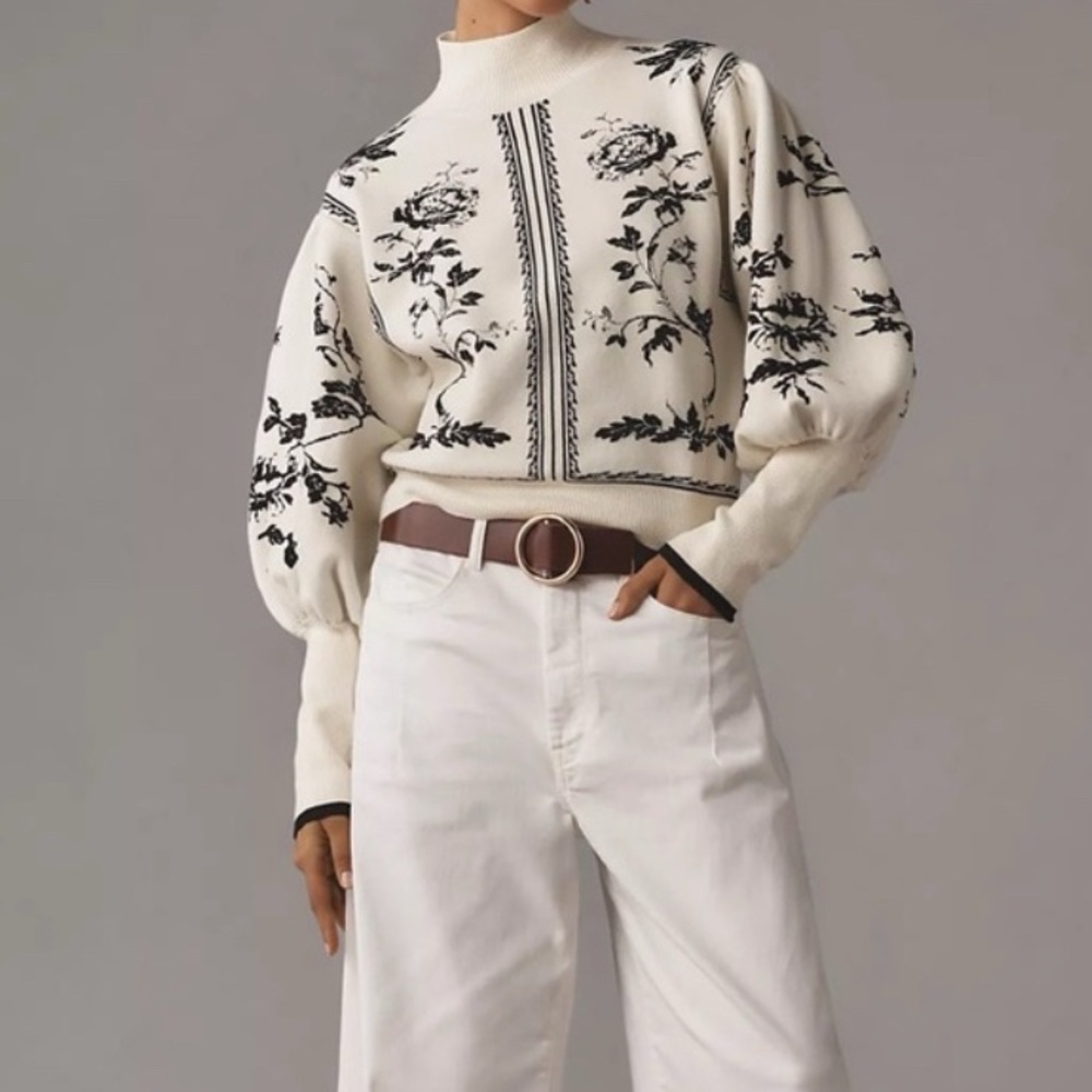 Anthropologie Balloon-Sleeve Turtleneck sweater